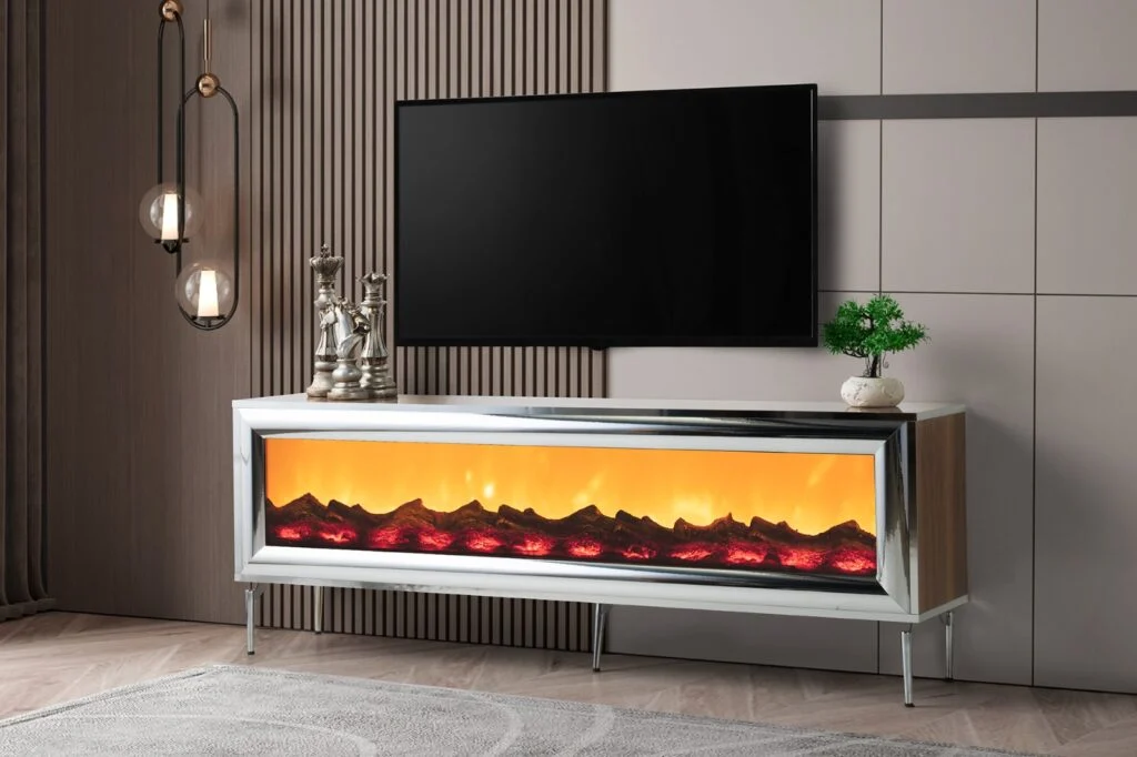 HUMA BROWN SILVER TV UNIT