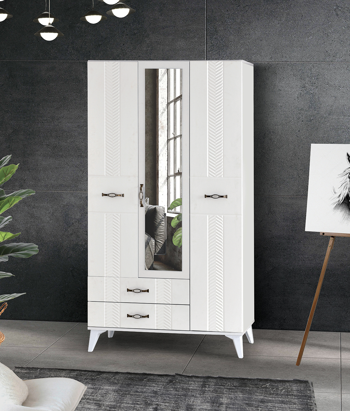 TUGCE WHITE 3 KAPILI GARDIROP