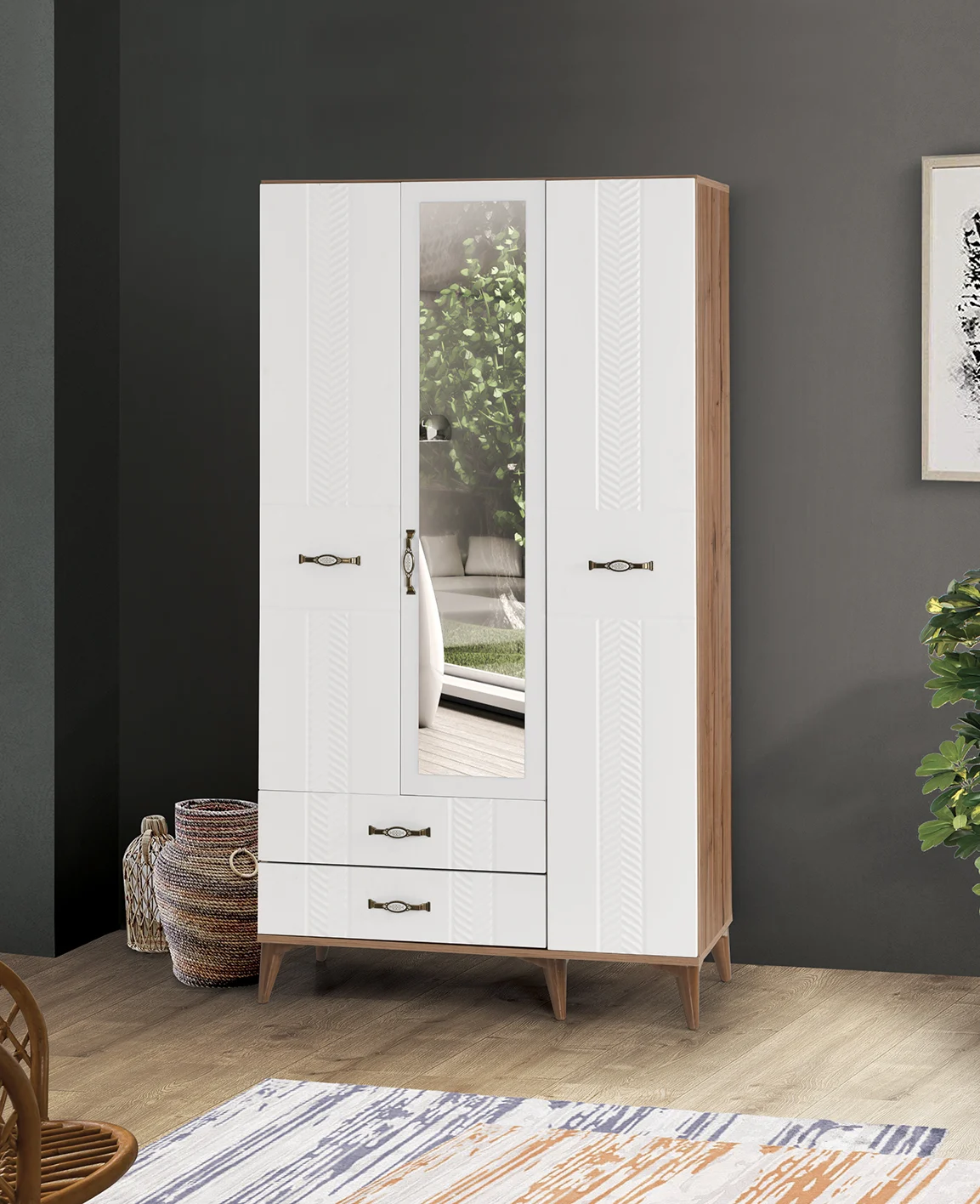 TUGCE WHITE ATLANTİK 3 KAPILI GARDIROP