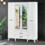 TUĞÇE WHITE 4 KAPILI GARDIROP