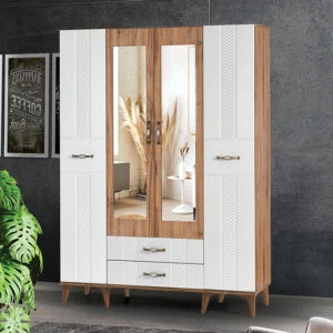TUGCE ATLANTİK WHITE 4 KAPILI GARDIROP