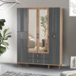 TUGCE ATLANTİK ANTHRACITE 4 KAPILI GARDIROP