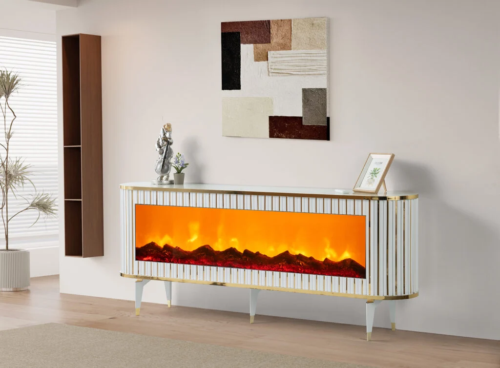 GAMZE TV UNIT WHITE GOLD
